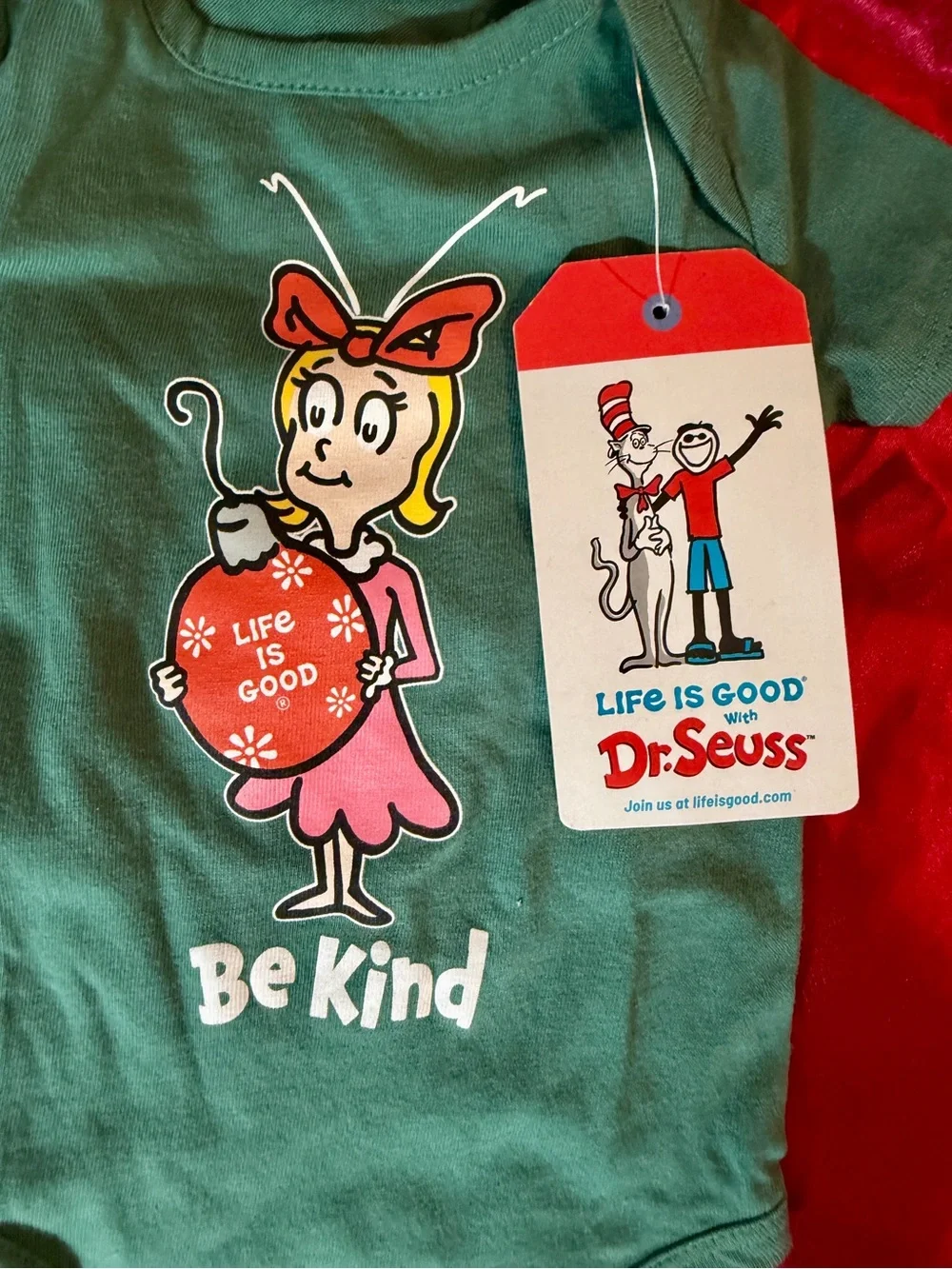 Life Is Good Baby Cindy-Lou Christmas Short-Sleeve Crusher Bodysuit BRAND NWT